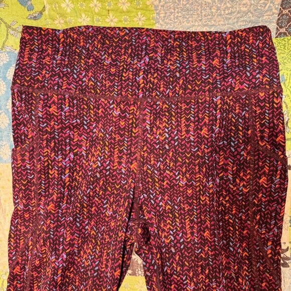 J.Jill FIt Performance High Rise Leggings Chevron Print - Picture 2 of 8